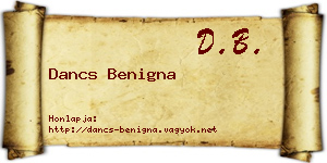 Dancs Benigna névjegykártya